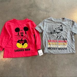 Disney Mickey Mouse red long sleeve top grey T-shirt boys 18 months